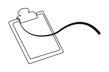 Minimalist clipboard checklist continuous line illustration
