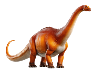 Majestic Brachiosaurus: A stunning photorealistic depiction of a majestic Brachiosaurus, its colossal form filling the frame. This creature from the prehistoric era, with its long neck, robust legs.