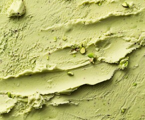 Pistachio ice cream texture, background.