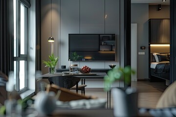 High Quality Visual of Modern Compact Apartment with Spacious Interior