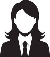 Confident Businesswoman with Arms Crossed Black and White Silhouette