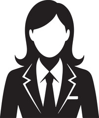Confident Businesswoman with Arms Crossed Black and White Silhouette