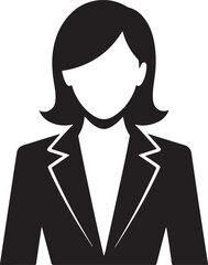 Confident Businesswoman with Arms Crossed Black and White Silhouette