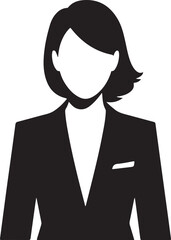 Confident Businesswoman with Arms Crossed Black and White Silhouette