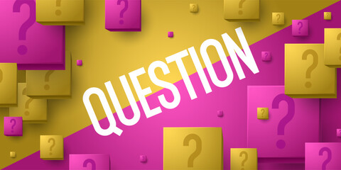 The questioner. A poster with a picture of the question. An illustration for a puzzle or quiz. Presentation of the solution to the problem.