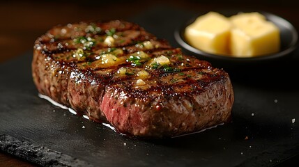 Perfectly Char Grilled Steak with Melting Garlic Butter