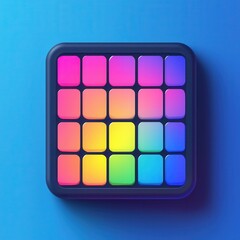 Retro pixel art app UI icon of home button, 8-bit style, colorful pixel grid 