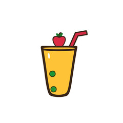 Minimalist Smoothie Logo With a Simple Fruit Illustration