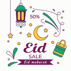 Eid-al-adha Sale banner stock illustration