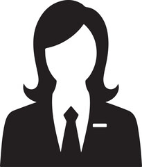 Confident Businesswoman with Arms Crossed Black and White Silhouette