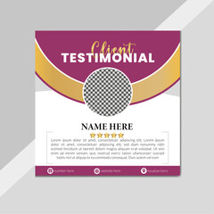 Modern Client Testimonial or Customer Feedback for Social Media Template Design