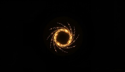 Radiant Spiral of Light in Darkness