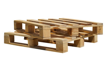 Wooden Pallet isolated white background.