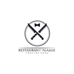 Elegant restaurant vector logo design for fine dining, cafe or brand company 
