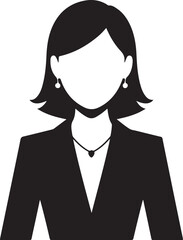 Confident Businesswoman with Arms Crossed Black and White Silhouette