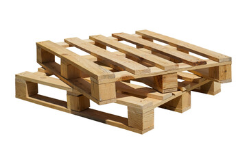 Wooden Pallet isolated white background.
