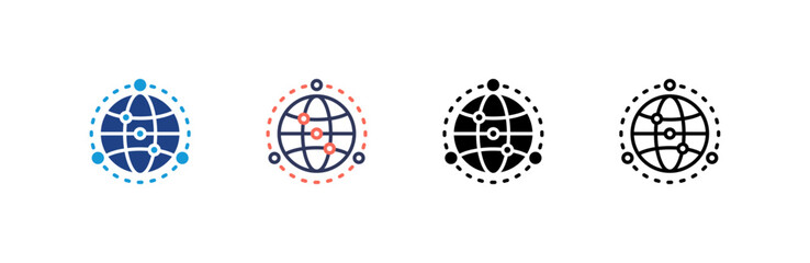 Worldwide icon set multiple style collection