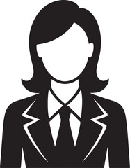 Confident Businesswoman with Arms Crossed Black and White Silhouette