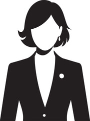Confident Businesswoman with Arms Crossed Black and White Silhouette