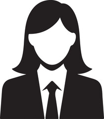 Confident Businesswoman with Arms Crossed Black and White Silhouette