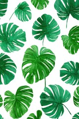 Vibrant green leaves nature pattern design botanical art close-up tropical concept for home decor