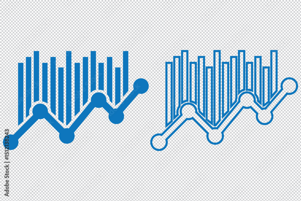 Poster growth chart icon, business data graph bar analysis, bar diagram icon chart business report market a