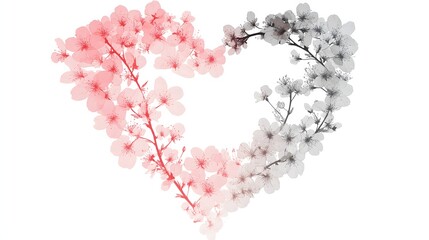 Heart-shaped cherry blossom wreath