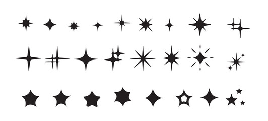 Bold Starburst and Glow Icon Set – Vector Sparkle Elements, Victor illustration eps 10