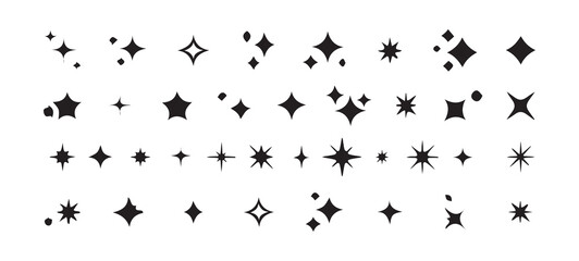 Bold Starburst and Glow Icon Set – Vector Sparkle Elements, Victor illustration eps 10