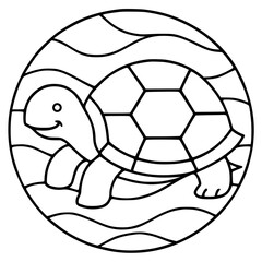 turtle pattern for stained glass, template, printable, customizable, download