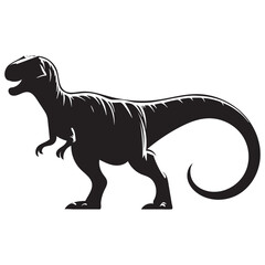 Obraz premium Clean and Fierce Giganotosaurus silhouette – Giganotosaurus illustration – Minimalist Giganotosaurus vector – Dinosaur silhouette