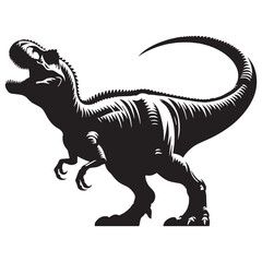 Fototapeta premium Prehistoric Power Giganotosaurus silhouette – Giganotosaurus illustration – Minimalist Giganotosaurus vector – Dinosaur silhouette