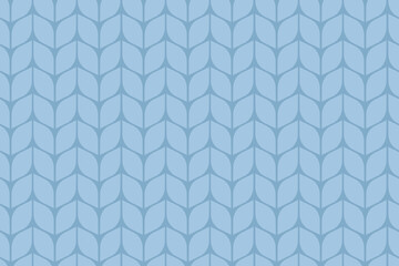 Seamless knitting pattern in soft pastel blue color. Perfect for textile, fabric, and cozy winter designs.
