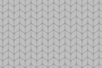 Minimal seamless knitting pattern in neutral gray tone. Perfect for winter fabric, textile background, and cozy clothing designs.

