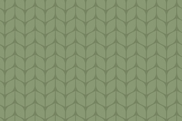 Seamless knitting pattern with stylized stitch design in dark green. Cozy textile-inspired texture perfect for fashion, fabric design, and wrapping paper.

