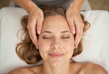 Girl relaxing at spa treatments