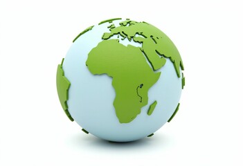 Green-blue planet on a white background
