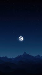 Night sky over snowy mountain range
