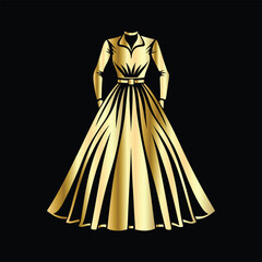 Fashionable Women's Dress Logo Design | Elegant Beauty Fashion Vector Illustration for Branding. Stylish Women's Dress Logo | Beauty Fashion Vector for Modern Clothing Boutique Identity.