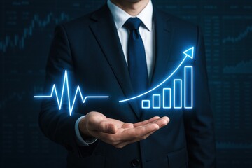 A business professional demonstrates strategic decision-making and growth by linking market fluctuations with consistent success patterns