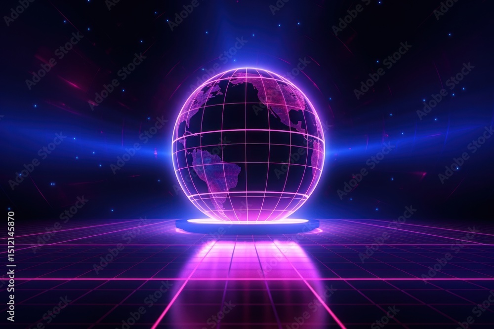 Canvas Prints globe background sphere planet light.