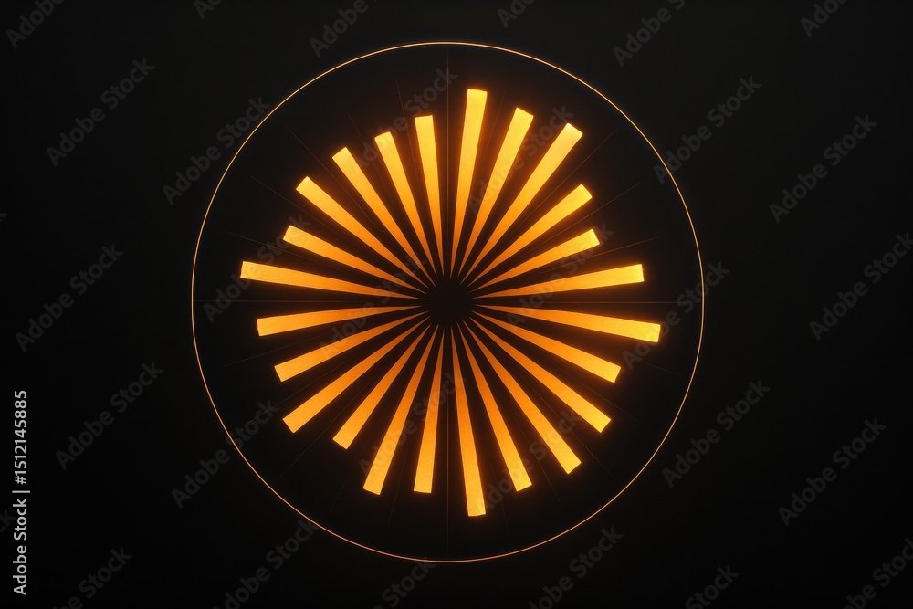 Aufkleber this represents business strategy and decision-making through dynamic glowing bars arranged in a cir