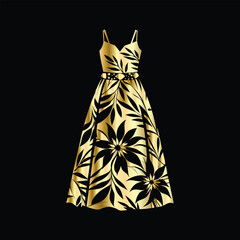 Fashionable Women's Dress Logo Design | Elegant Beauty Fashion Vector Illustration for Branding. Stylish Women's Dress Logo | Beauty Fashion Vector for Modern Clothing Boutique Identity.