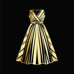 Fashionable Women's Dress Logo Design | Elegant Beauty Fashion Vector Illustration for Branding. Stylish Women's Dress Logo | Beauty Fashion Vector for Modern Clothing Boutique Identity.