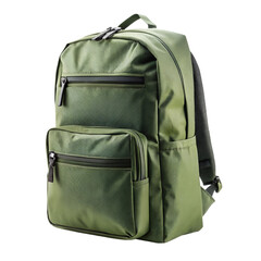 Naklejka premium single modern green pocket backpacks isolated on transparent background