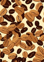 Obraz premium Coffee beans pattern backgrounds food refreshment.