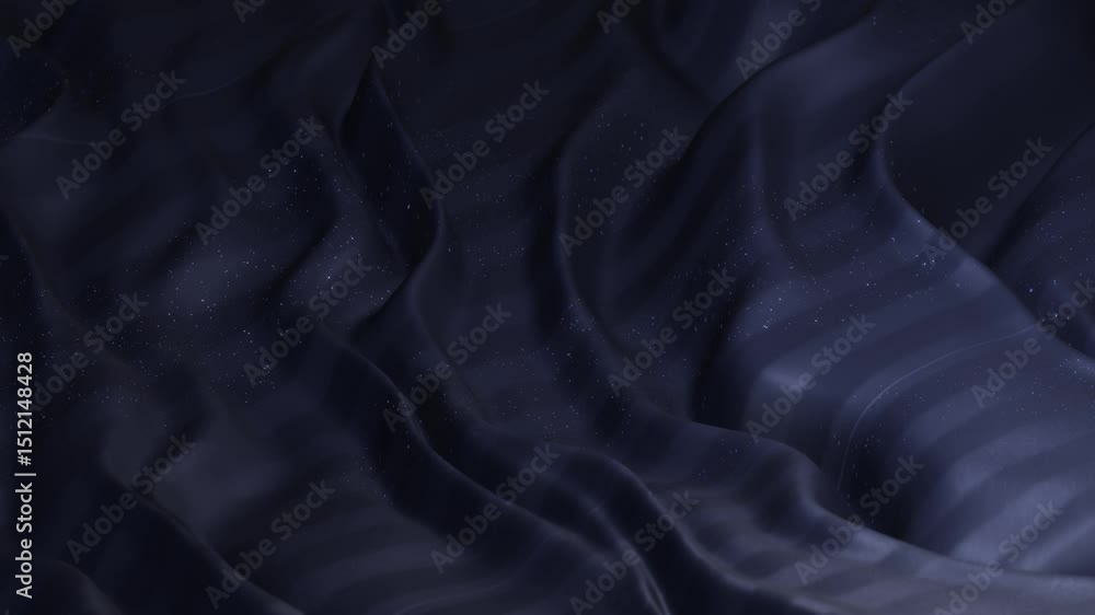 Poster mesmerizing dark blue fabric with sparkling stars animation loop