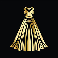 Fashionable Women's Dress Logo Design | Elegant Beauty Fashion Vector Illustration for Branding. Stylish Women's Dress Logo | Beauty Fashion Vector for Modern Clothing Boutique Identity.