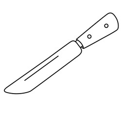 Cute cartoon hand drawn vector knife outline.