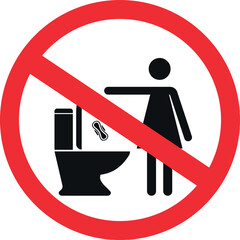 Do not throw toilet sanitary napkin pad. Forbidden signs and symbols.